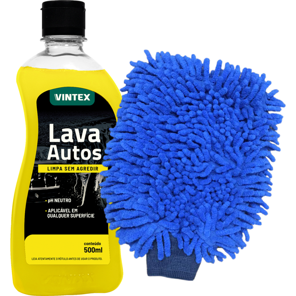 Lava Autos Shampoo Automotivo 500ml Vintex + Luva de Microfibra em Oferta na Shopee