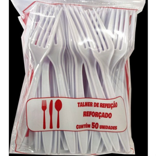 50 ou 100 Unidades de Garfo Descartável Reforçado Para Refeição em Oferta na Shopee