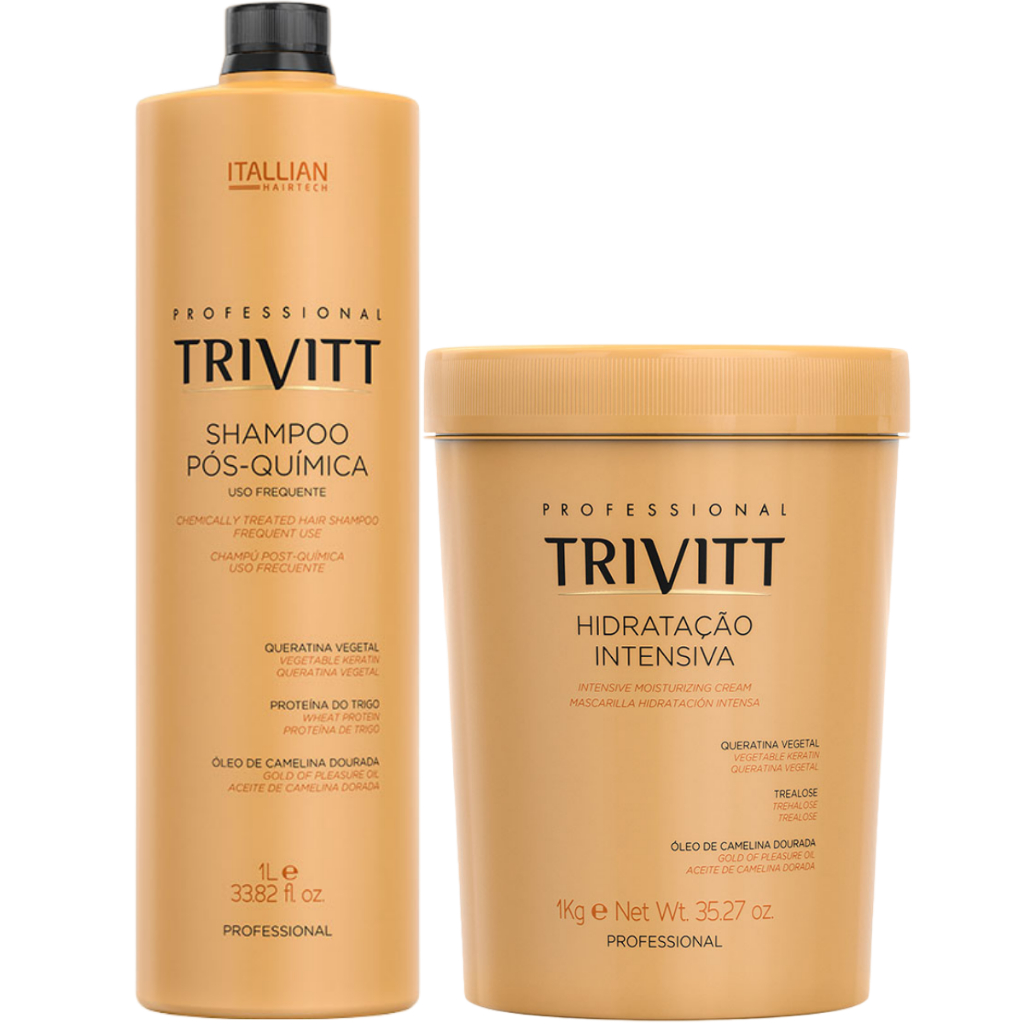 KIT PÓS QUIMICA TRIVITT MÁSCARA 1KG SHAMPOO 1 LITRO em Oferta na Shopee