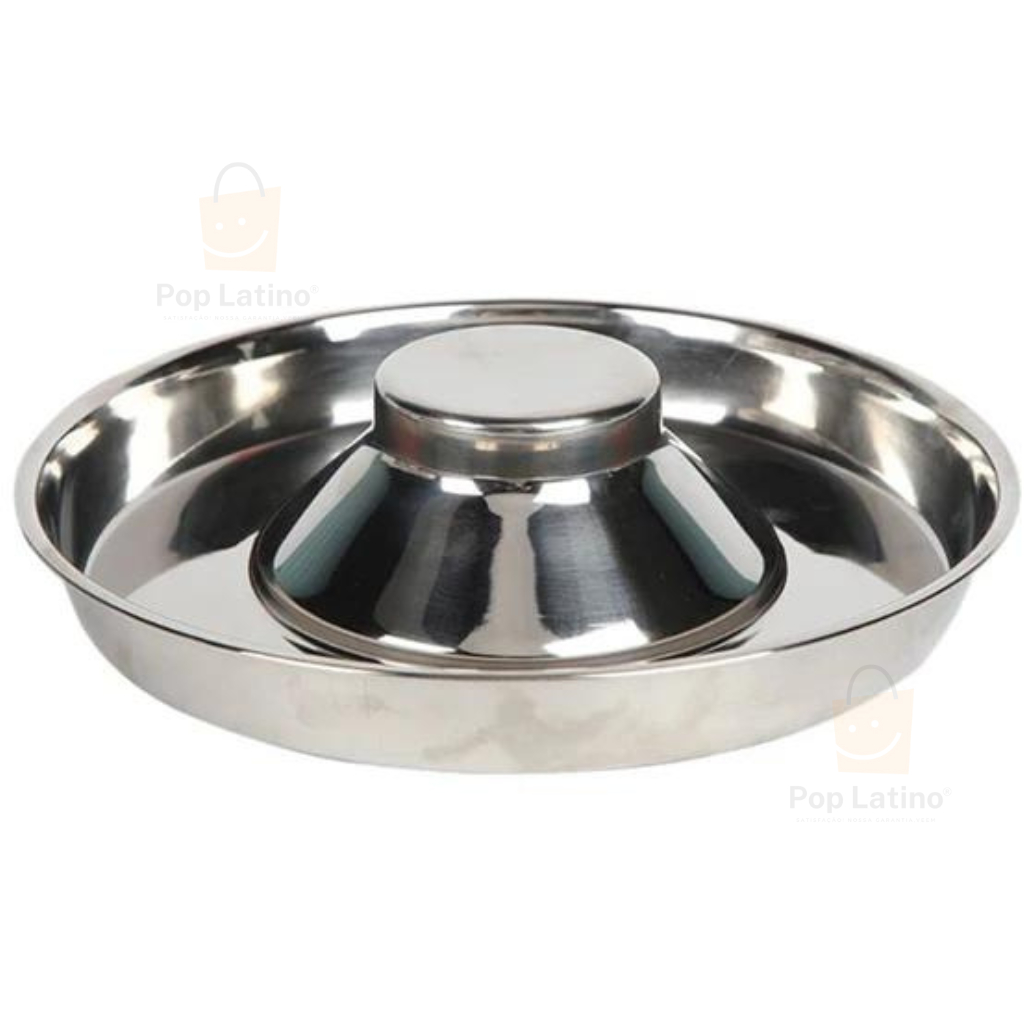Comedouro Pet Ninhada 25x5 cm em Alumínio Material Premium para Cachorro, Gato, Coelho, Tigelas, Petshop