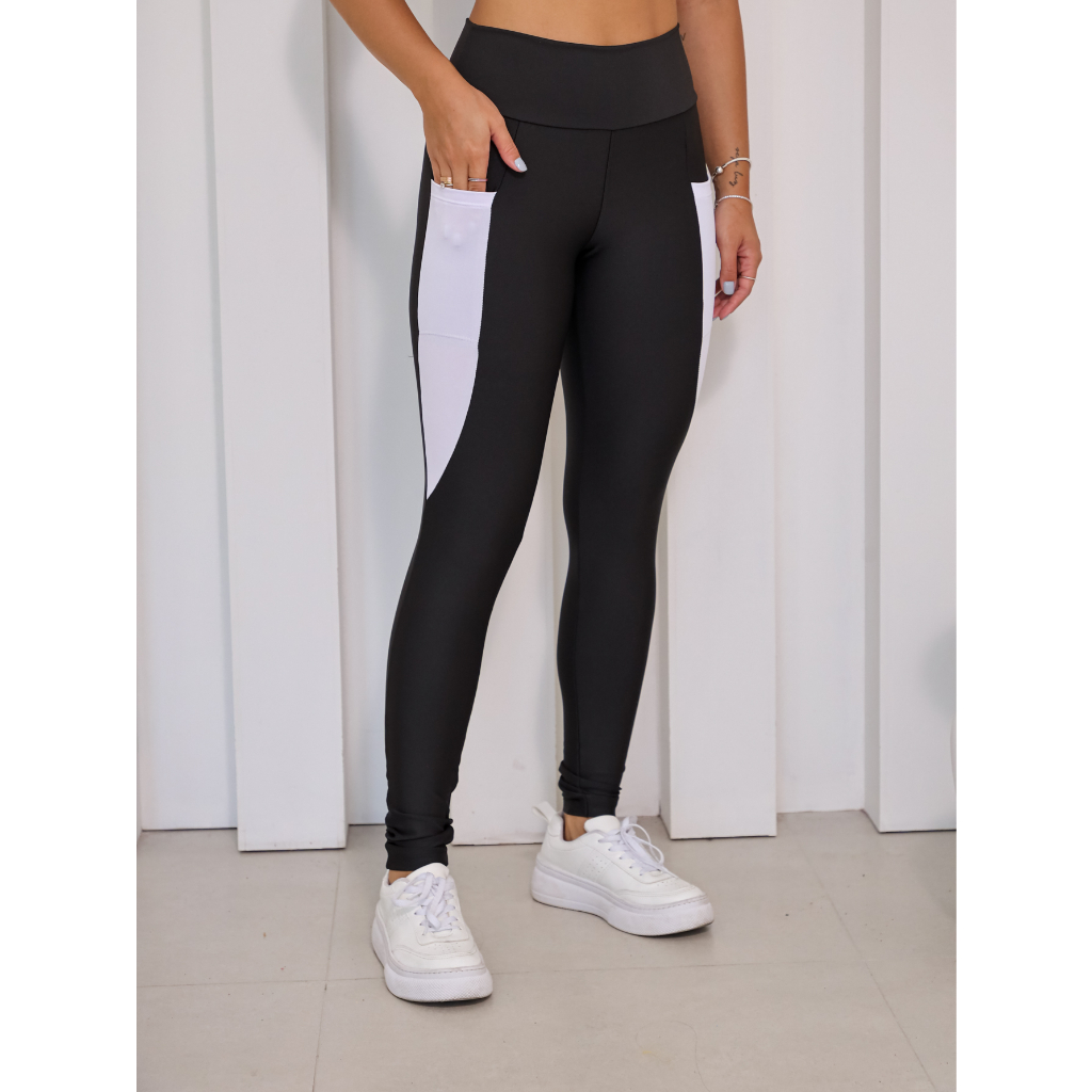 Calça Legging Academia Feminina com Bolso Grossa Cintura Alta zero transparencia