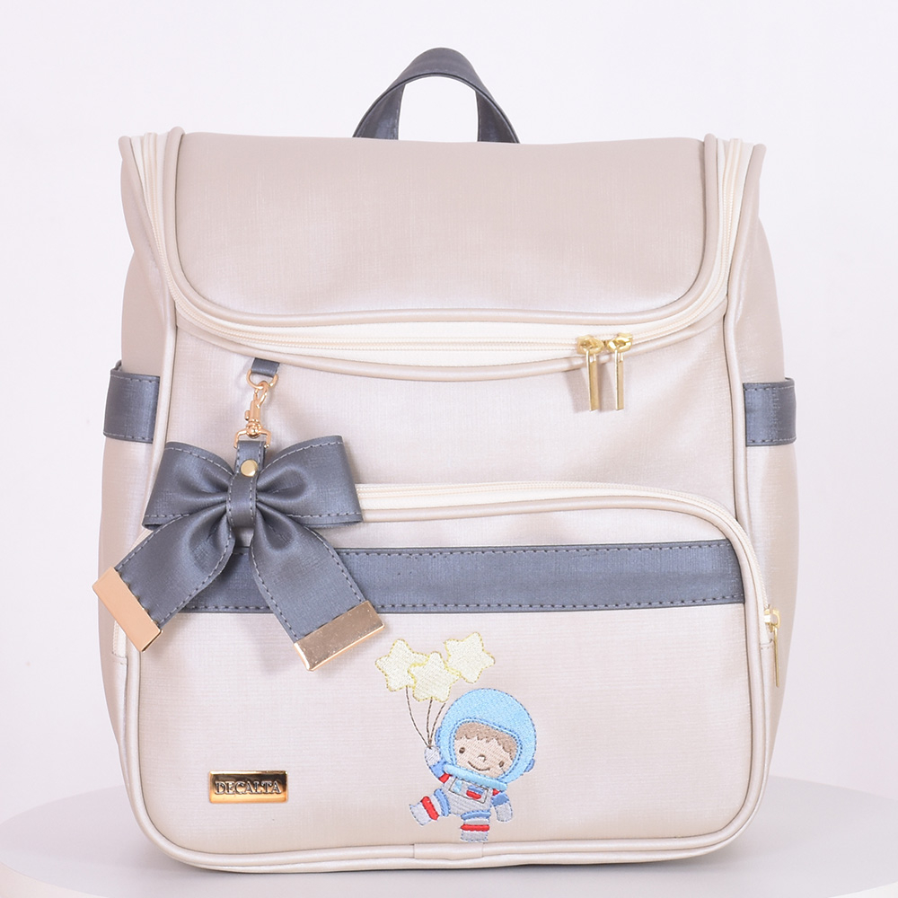 Mochila Infantil Menino Kids Astronauta Champanhe/Grafite - 01 Peça