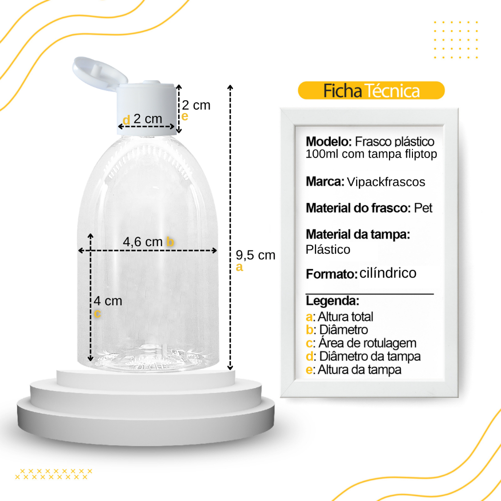 Detalhes do 10 Frascos de Plástico Vazio 100ml Com Tampa Fliptop Kit Viagem