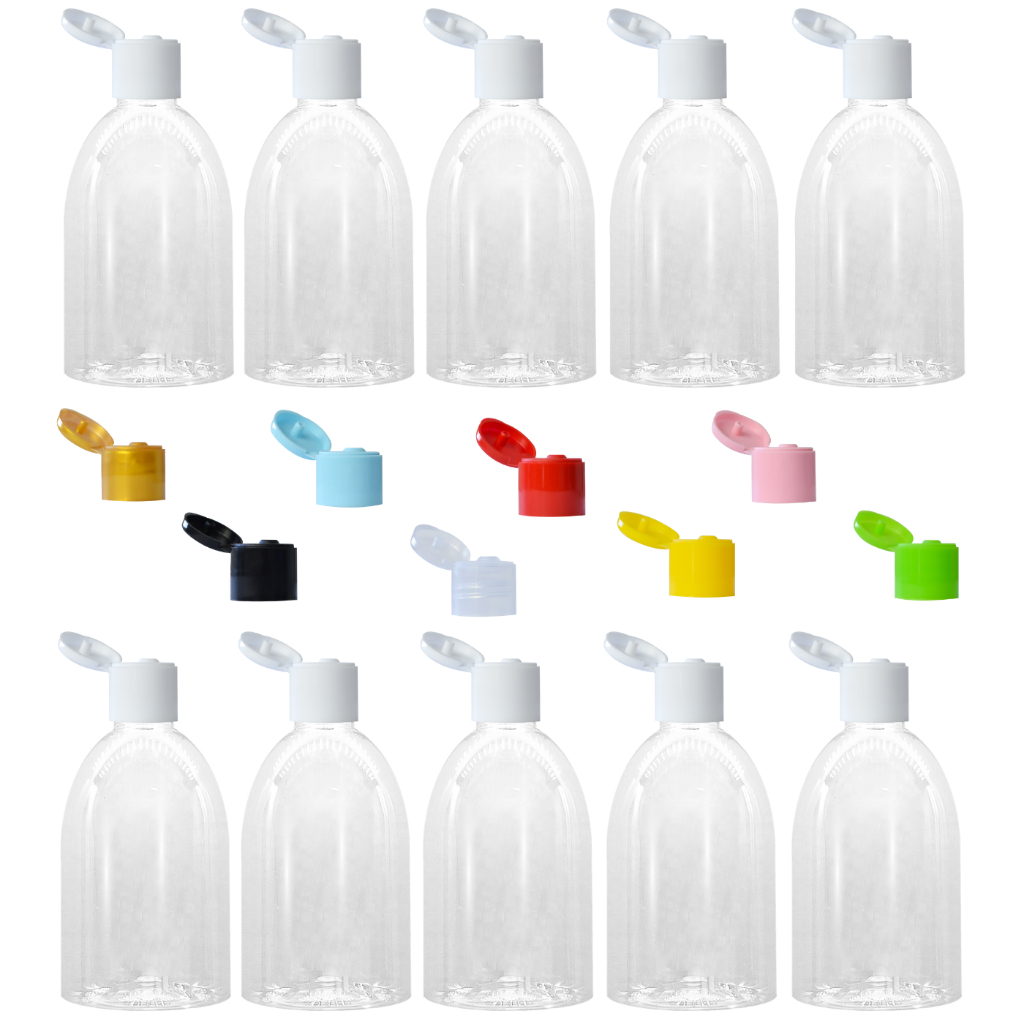 100 Frascos de Plástico 100ml Vazio C/Tampa Flip top