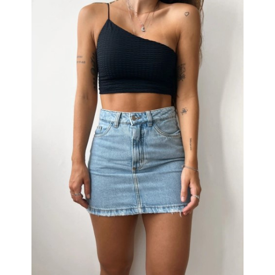 Mini Saia Jeans Vintage Feminina – Estilo Blogueira Tecido Grosso Moda Premium em Oferta na Shopee