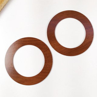 Recorte Alça Bolsa Redonda 15 cm Borda 2,5 cm MDF 3mm Amadeirado Escuro (2 un) SR1374 em Oferta na Shopee