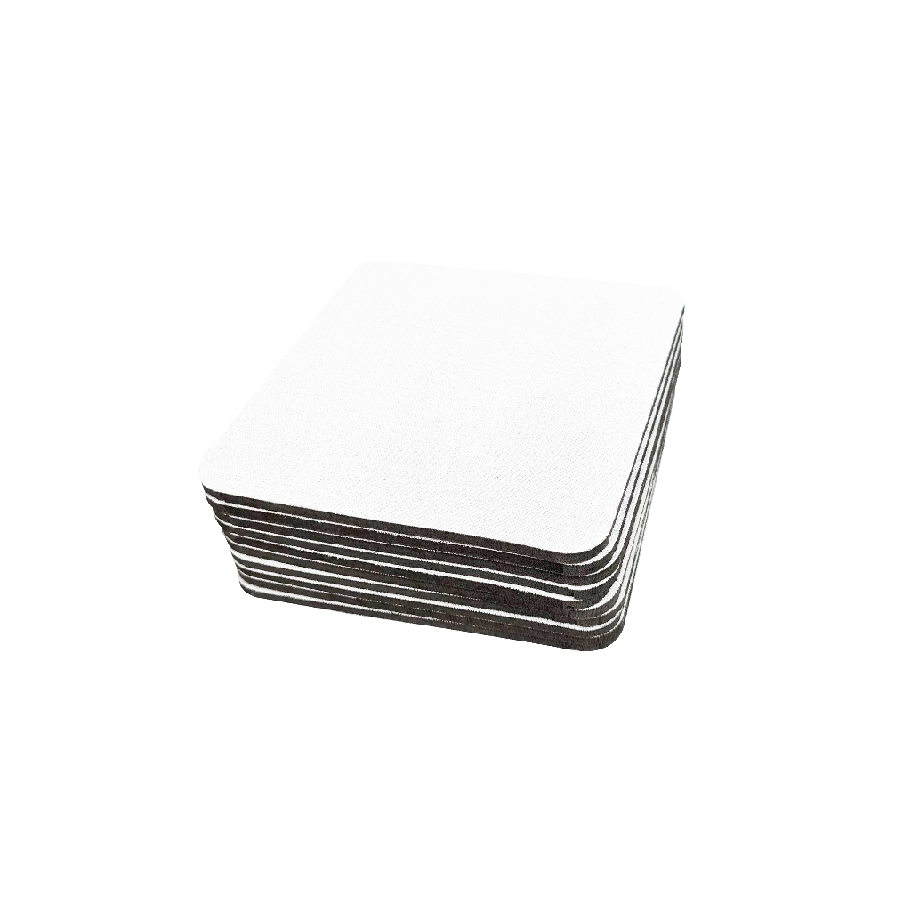 Bolacha De Chopp Porta Copos Neoprene Branco Para Sublimação Quadrada 100 Peças