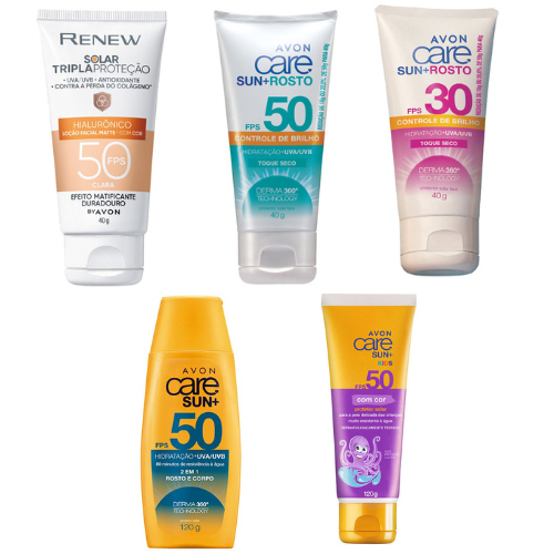 Protetor Solar Facial ou Corporal Adulto ou Infantil Sun Care+ e Renew Avon - Escolha o Seu em Oferta na Shopee