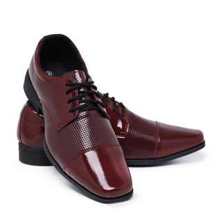 Sapato Social Masculino 701 Bordô Casamento Formatura Estilo Italiano Bico Quadrado