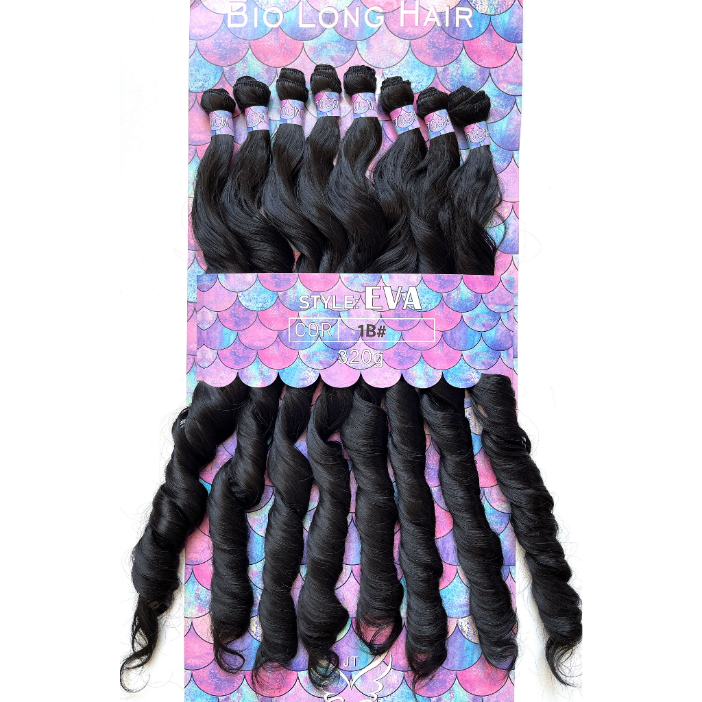 Cabelo Organico Ondulado Eva- Bio Long Hair 70cm 320g/pct em Oferta na Shopee