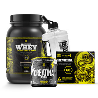 Kit Whey Protein Concentrado + Kimera Thermo + Creatina Fuel Monohidratada 150g + Galão 1,5l