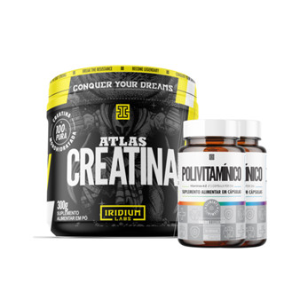 Kit Creatina Atlas 300g + 2x Polivitamínico 100% IDR - Iridium Elements