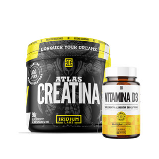 Kit Creatina Atlas 90g + Vitamina D Iridium Elements