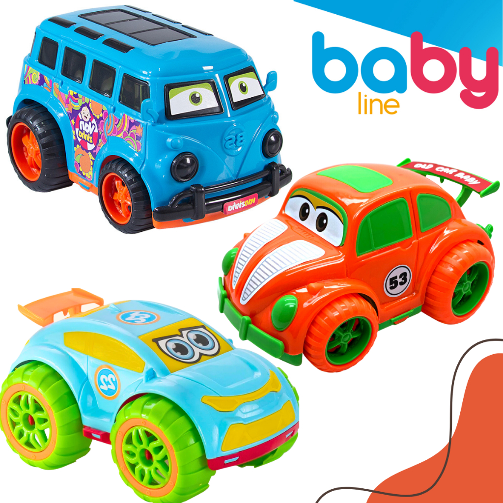 Kit 3 Carrinhos Brinquedo Baby Fuskinha Kombi Panther Brinquedos Coloridos Presente Dia das Crianças em Oferta na Shopee