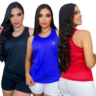 Blusa Feminina Regata Academia Dry fit Furadinha