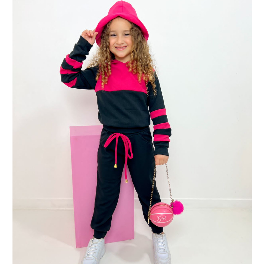 Roupa infantil menina conjunto inverno Tam. 2 a 7 anos feminino moletom agasalho inverno