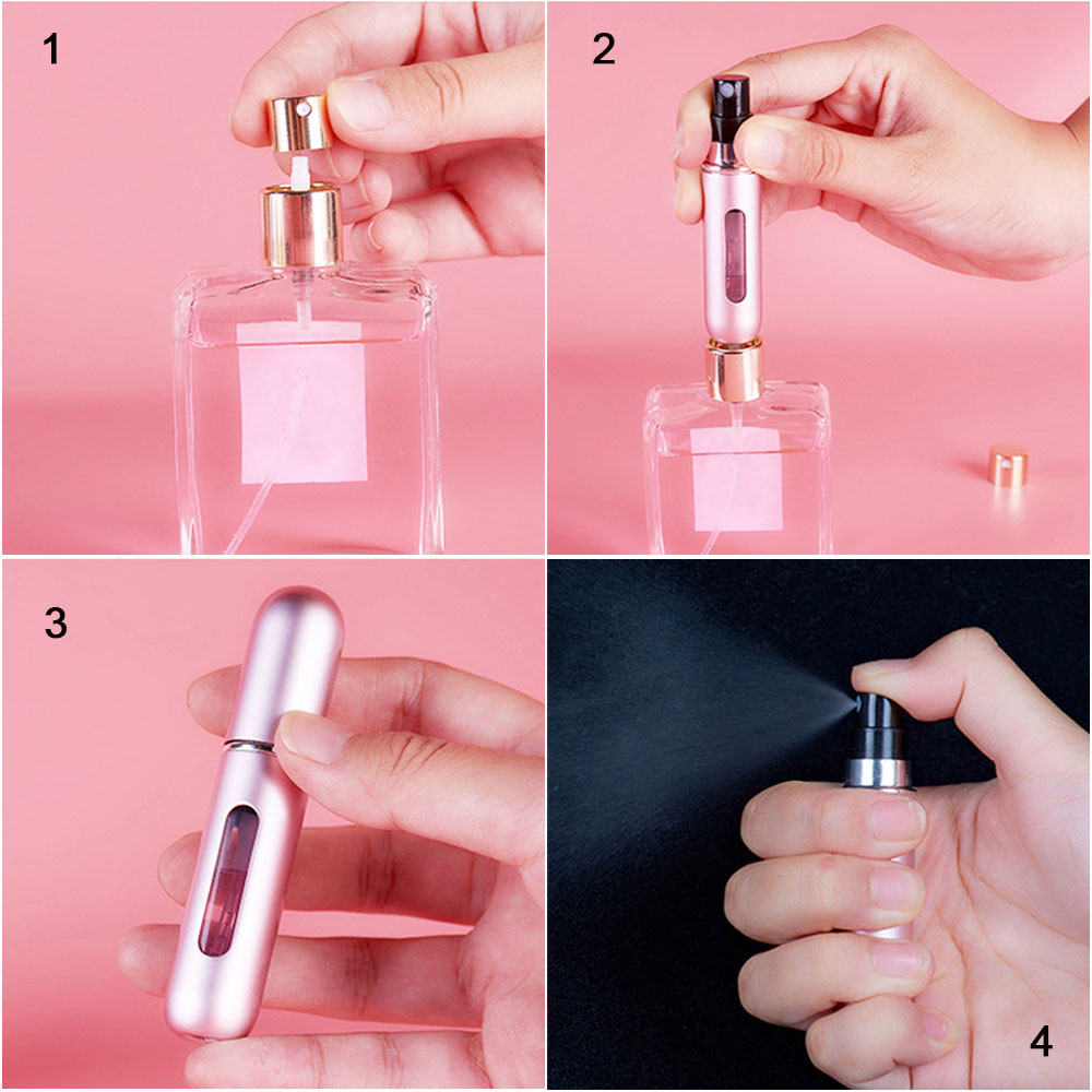 FRASCO PERFUME SPRAY 5ML Metalizado e Fosco Colorido Portátil Recarregável Viagem Luxo