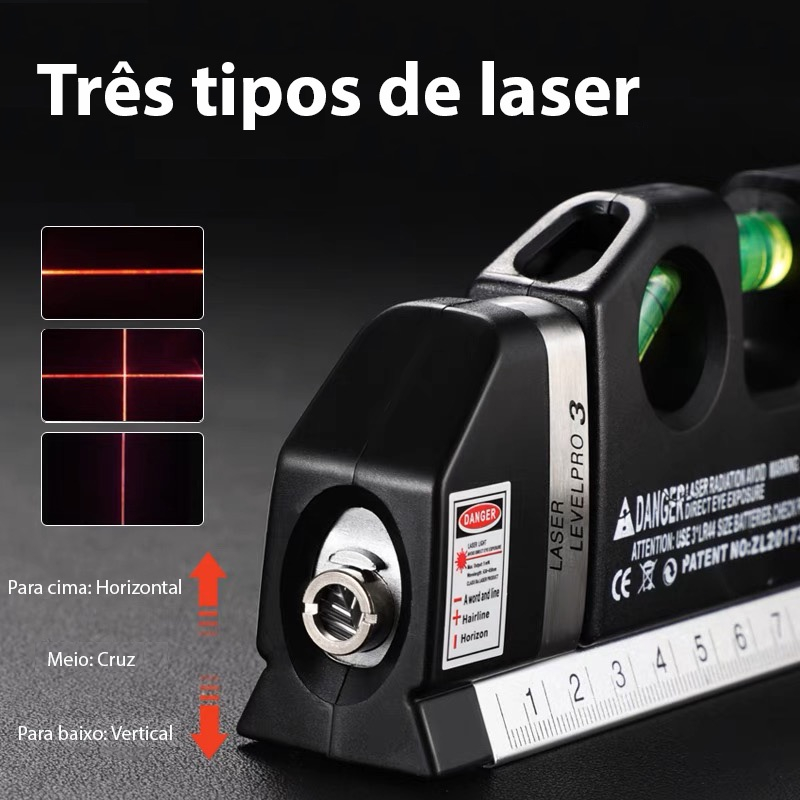 Nível Laser Profissional Trena Level Pro3 Estágios Nivelado