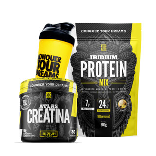 Kit Whey Protein mix + Creatina 90g + Coqueteleira 600ml - Iridium Labs