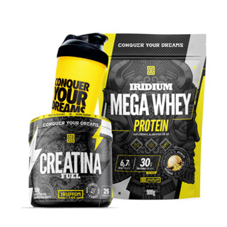 Kit Whey Protein Mega + Creatina Fuel 150g + Coqueteleira - Iridium Labs