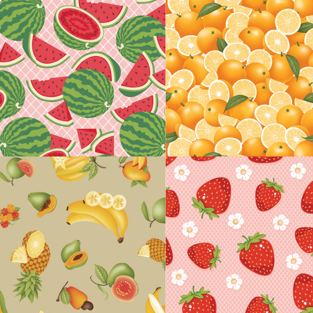 Tecido Tricoline Coleção FRUTAS- Unidade corresponde a 50cm x 1,5 m ***