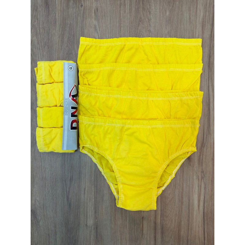 Cueca Tradicional Amarela Kit 8 Cuecas Adulto Amarelas de Algodão Forrado Ref: 164