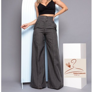 Calça Pantalona de Linho L8297