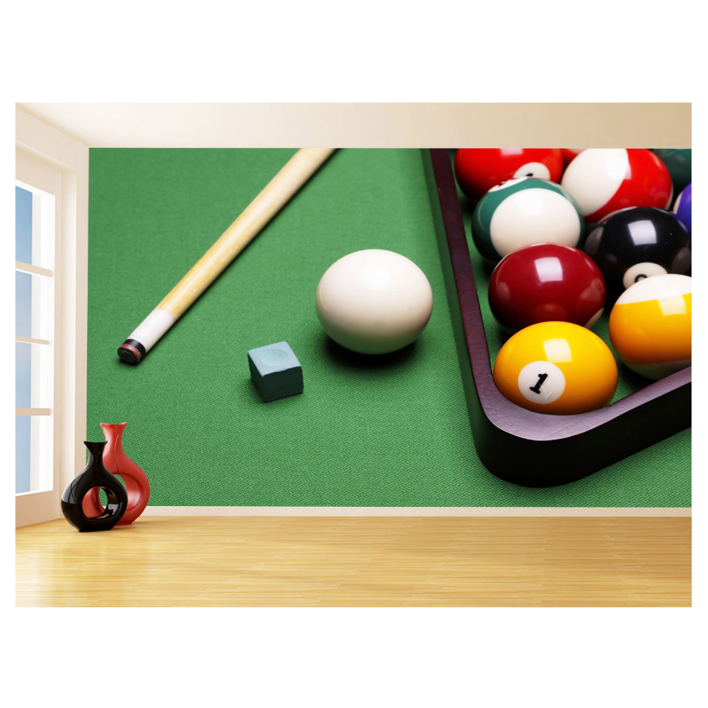 Papel de Parede Decorativo - Adesivo de Parede Salão de Jogos Jogatina Bilhar Sinuca Bola 8 M² JCS007