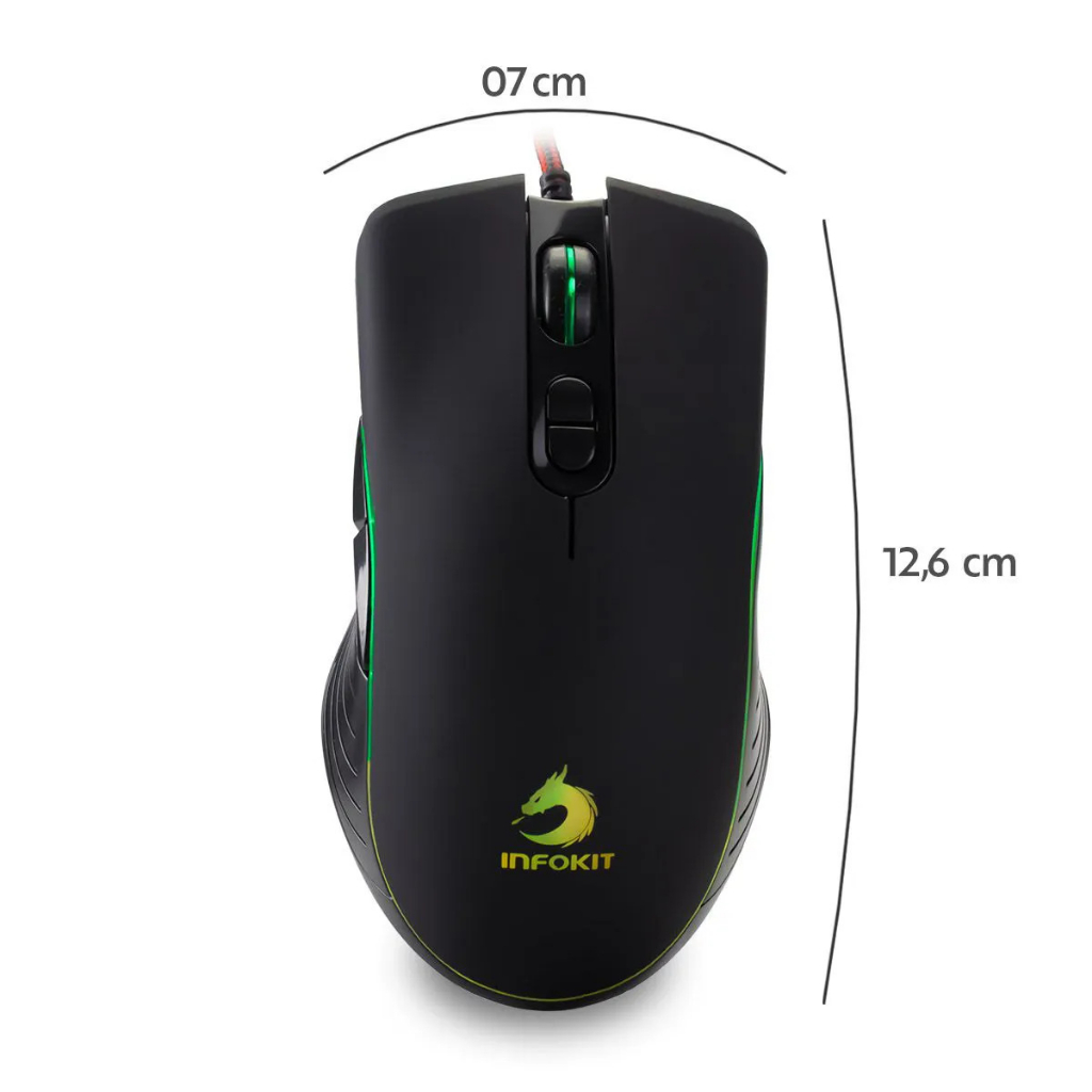 Mouse Gamer Para Jogo Óptico Com Led Rgb Usb Pc