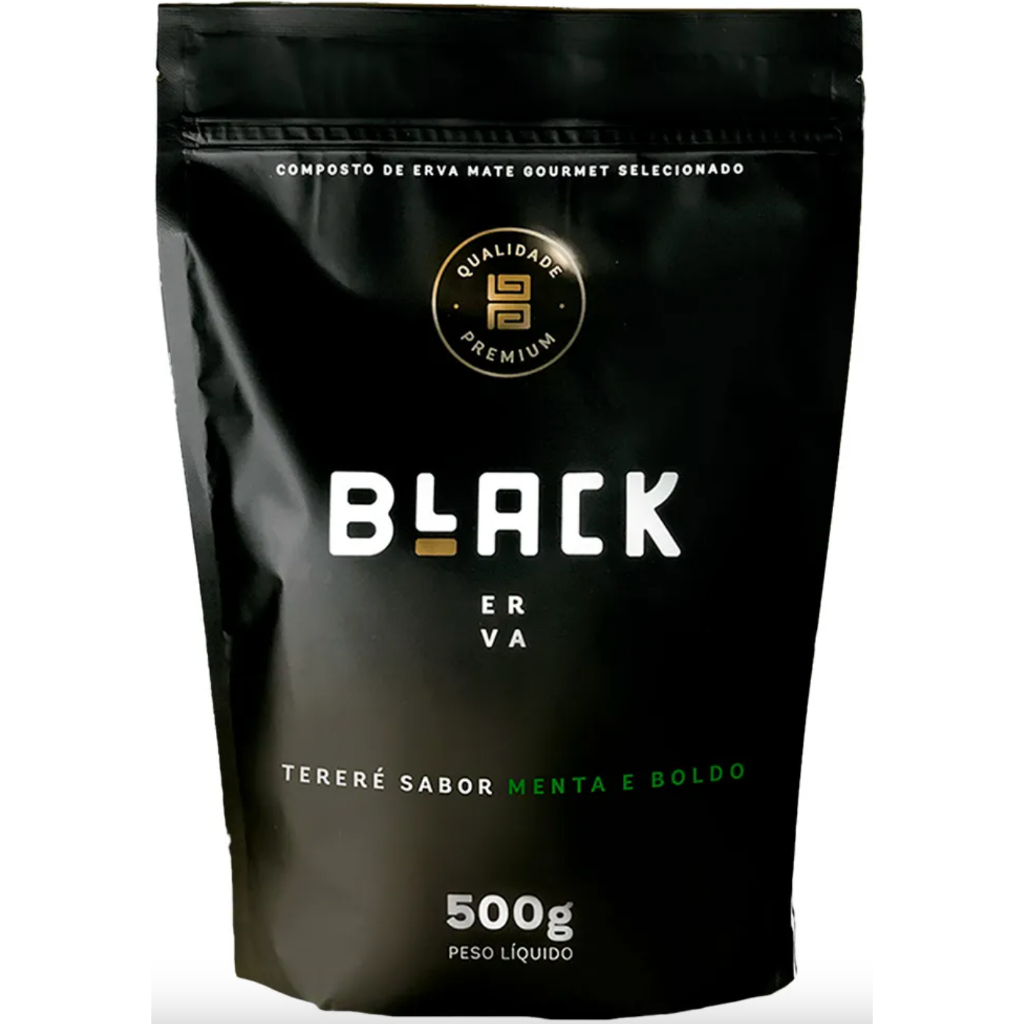 ERVA MATE TERERÉ BLACK ERVA GOURMET PREMIUM MENTA E BOLDO 500G