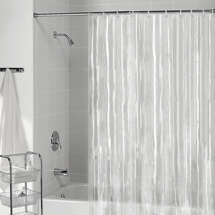 Cortina Box Banheiro Transparente Antimofo 1,80 X 2,00 100%Pvc Com Ganchos