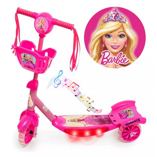 Patinete Barbie lançamento Musical e Luzes 3 Rodas com cesta + Surpresa + Entrega em Todo Brasil em Oferta na Shopee