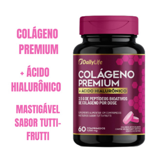 Colágeno Premium Em Comprimidos Mastigáveis Sabor Tutti-Frutti 1200mg Anti Aging Rejuvenescedor
