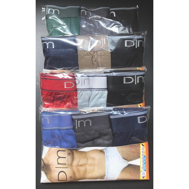 Kit com Cueca Algodão  DOM MARCO/ BRESSAN / RISK- (Elástico Personalizado) LEIA TODA A DESCRIÇÃO! em Oferta na Shopee