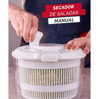 Seca Salada Centrífuga manual secar saladas com capacidade para 4.5 L ideal P/ folhas e ve...