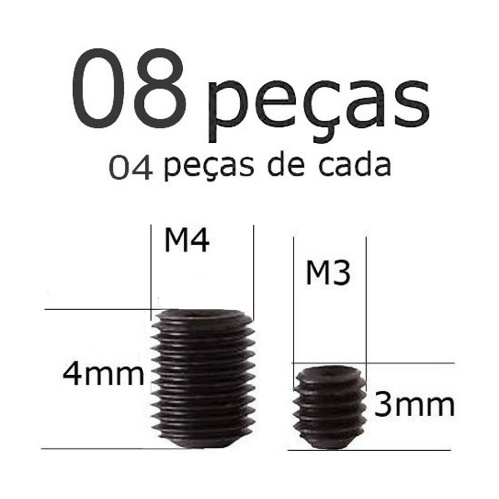 Parafuso Allen sem Cabeça Alen Berne Grub M3 X 3mm M4 X 4mm Freio Baja HPI