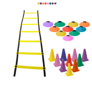 Kit Funcional Agilidade Treinamento Treino Futebol Futsal 10 Cones 10 Chapéu Chinês Escada 7 Degraus em Oferta na Shopee