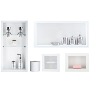 Nicho Em Porcelanato Para Banheiro - kit com 4 peças  (Branco 60)