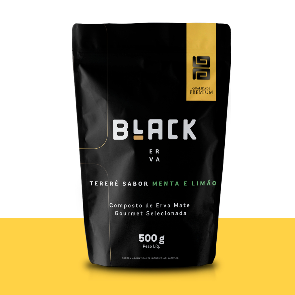 ERVA MATE TERERÉ BLACK ERVA GOURMET PREMIUM MENTA E LIMÃO 500G