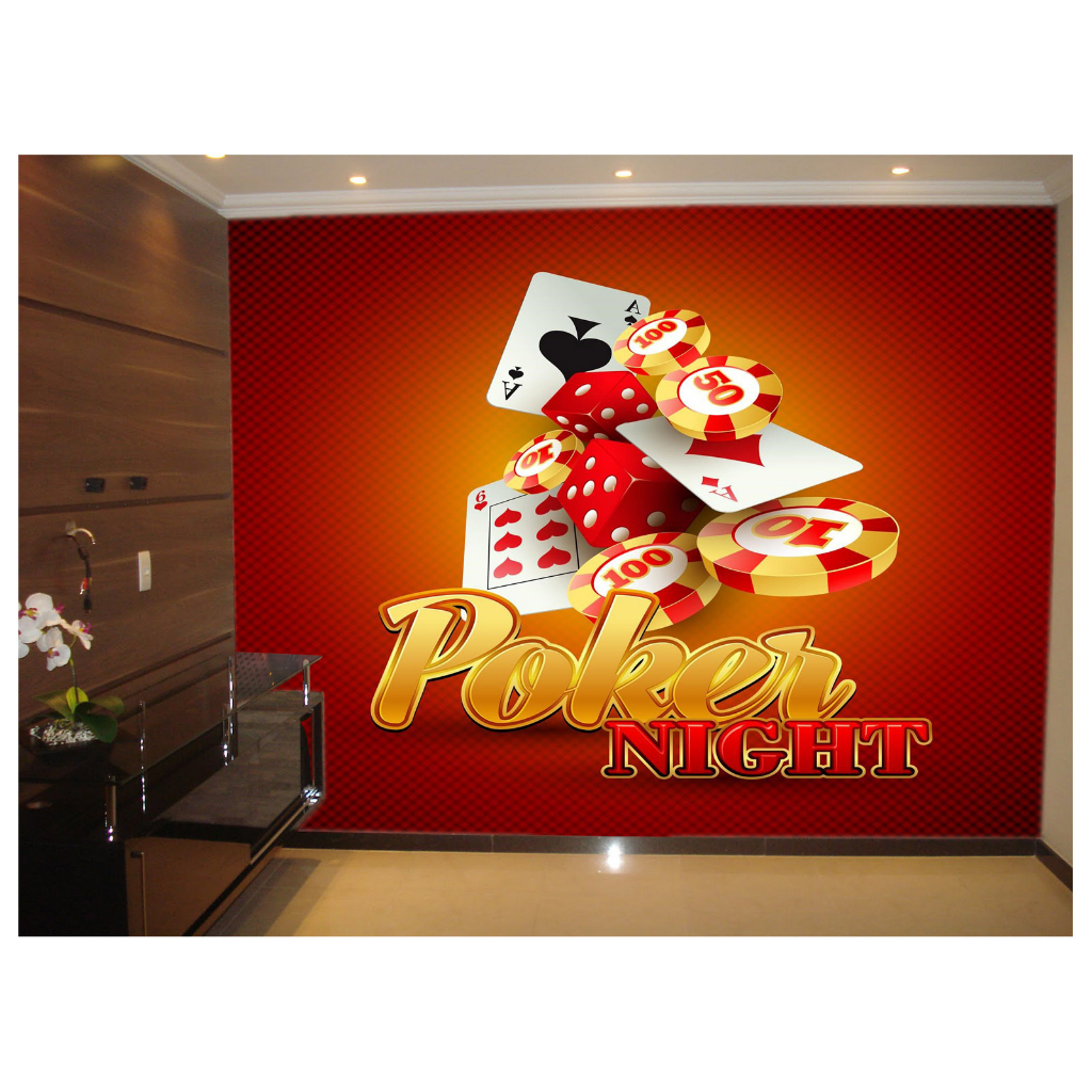 Papel de Parede Decorativo - Adesivo de Parede Salão de Jogos Jogatina Bilhar Sinuca Bola 8 M² JCS040