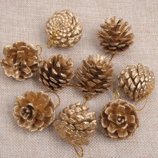 Pendente Pinha Com 06 Unidades - Enfeite Arvore Natal de 3cm