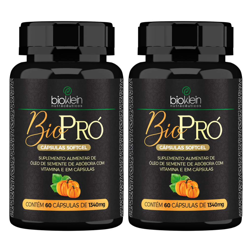 Kit 2 Biopró Óleo de Semente de Abóbora 60 Cápsulas Softgel Bioprost Bio Prost Bioklein