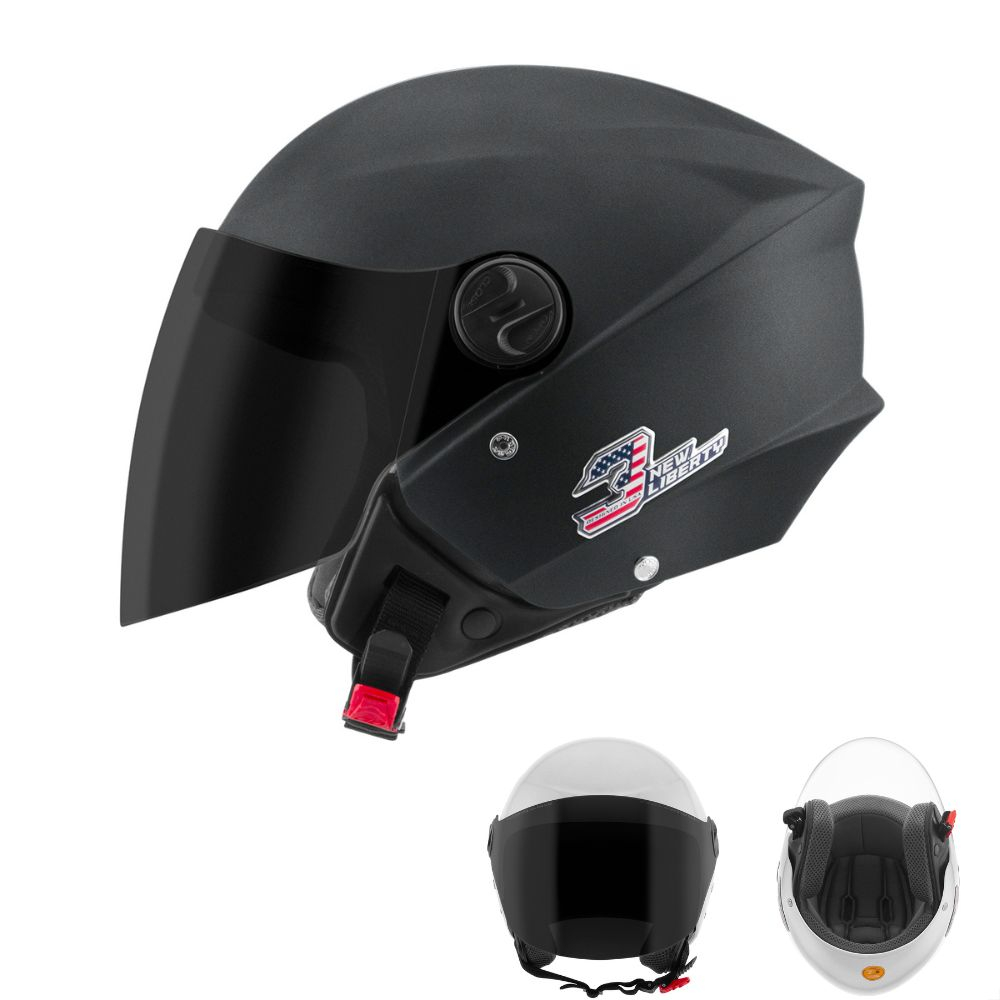 Capacete De Moto Aberto Feminino e Masculino Pro Tork New Liberty Three 3 Elite Viseira Fumê Várias Cores - Spare Parts and Accessories for Vehicles