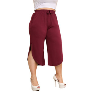 Calça Feminina Pantacourt Plus Size Midi Viscolycra