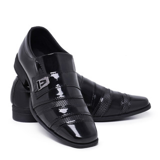 Sapato Social Masculino 803 Cores Promoção Casual Verniz Brilho Moderno Casamento Uniforme Formatura