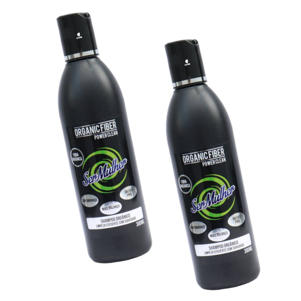 Kit 2 Shampoos Para Fibra Organica Ser Mulher Power Clean Limpeza Com Suavidade