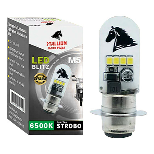 Lampada Led Moto Biz 100/125 M5 Stobo 6500k Farol Pop Bros