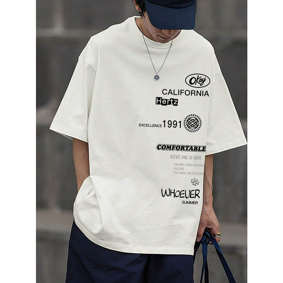 Camiseta Oversized California Hertz Skatista Longline Ombro Caido Unissex Style Top