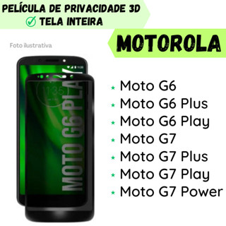 Película de Vidro de Privacidade para Motorola Moto G6 Play/ Moto G7/ Moto G7 Plus/ Moto G7 Play/ Moto G7 Power Película Protetor de Tela.