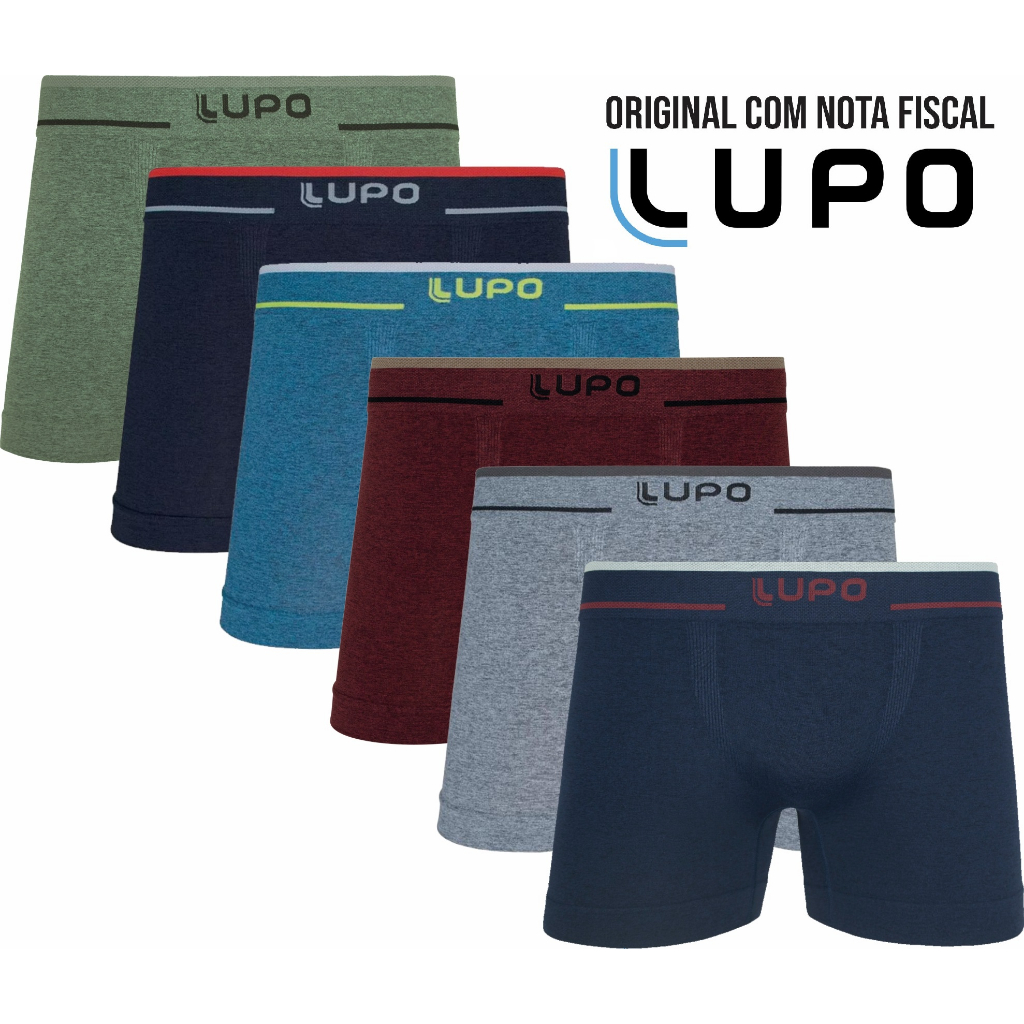 Cueca Lupo 733 Kit 6 Peças Boxer Microfibra Sem Costura